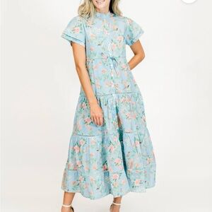 Victoria Dunn Blue Hurley Maxi Dress in Bernadette